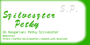 szilveszter petky business card